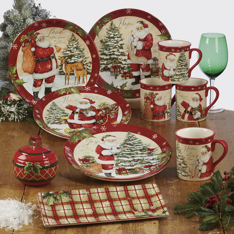 Certified International Holiday Wishes 4 Piece Dinner Plate Set